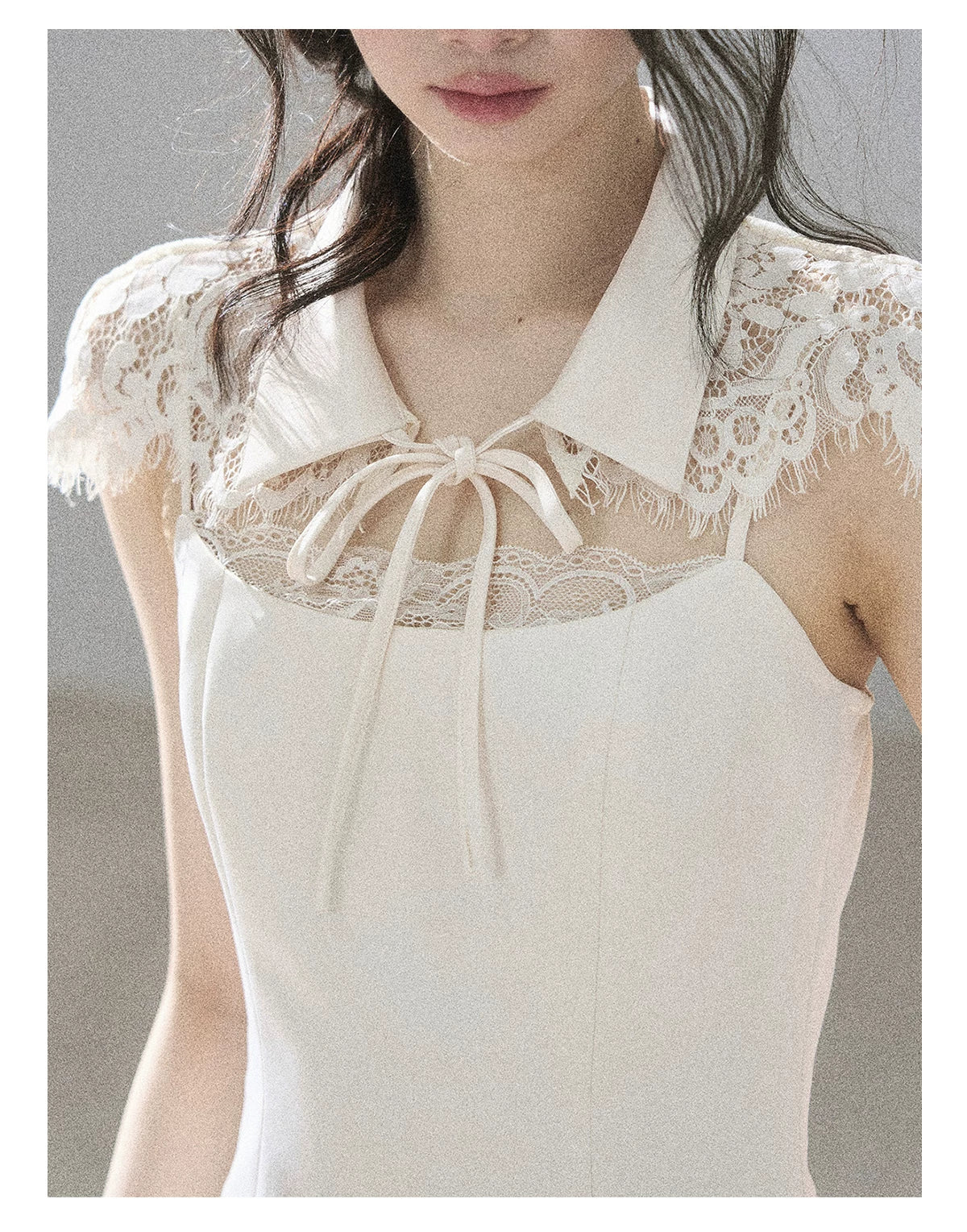 "Moonlit Rose Sonata" Cream Ivory Lace Mini Dress & Cape Set