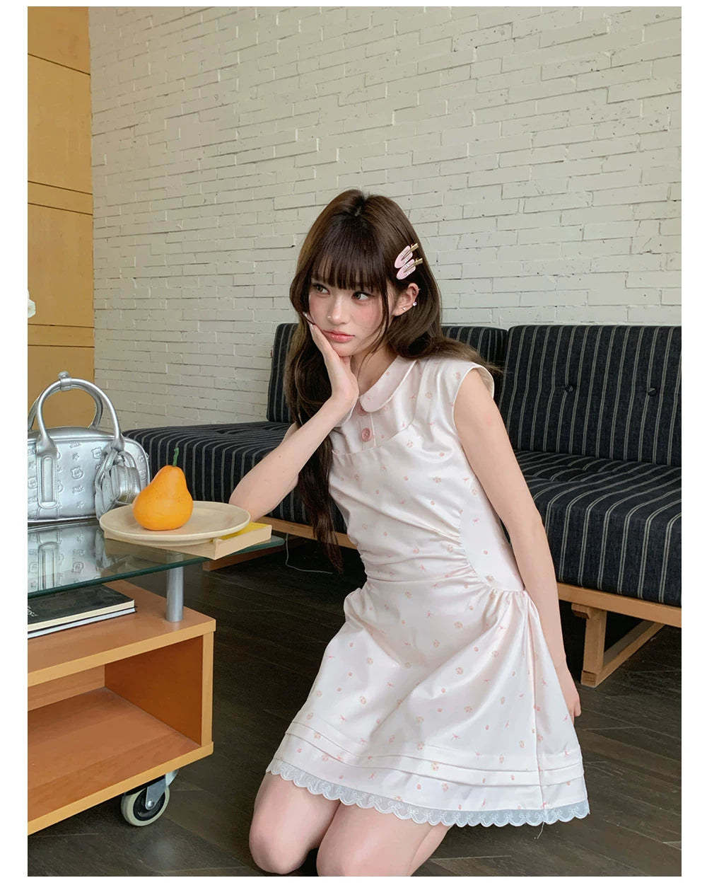 “White Tea Daydream” Pink Peter Pan Mini Dress