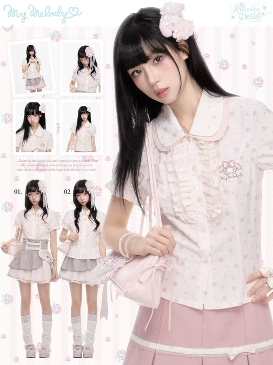 “Melly Melly” Cream & Gray Japanese School Girl Set