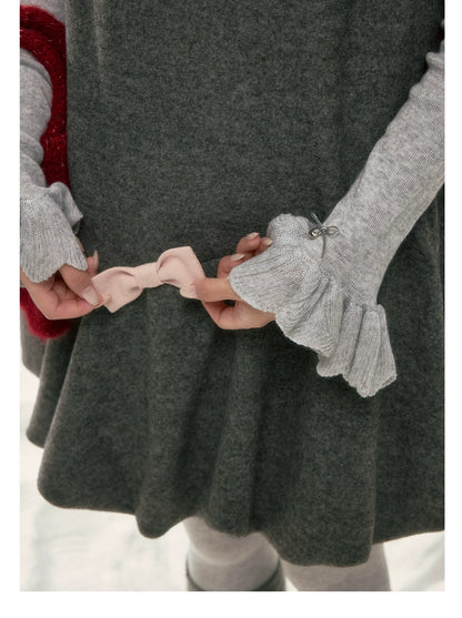BIBIBENCY - Gray Blouson Cami Dress & Layering Top Set