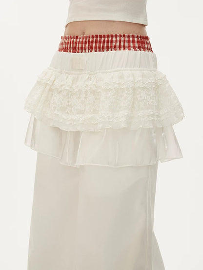 MAMC - White Ballet Layered Wide-Leg Pants