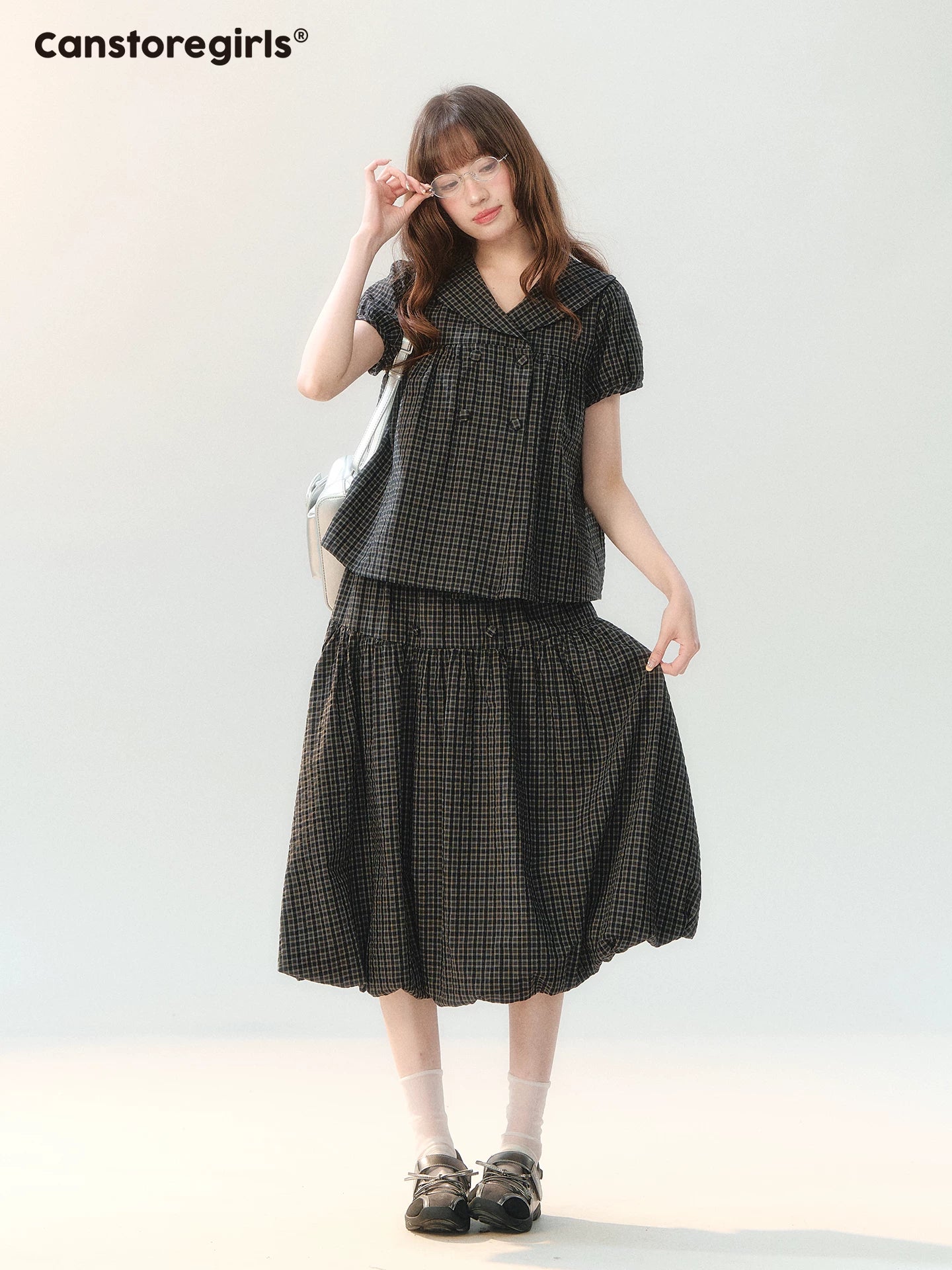"Sea Breeze Chronicle" Black Sailor Collar Skirt Set LL2026185