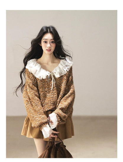 AOMALM - Toasted Pecan Marled Knit Cardigan