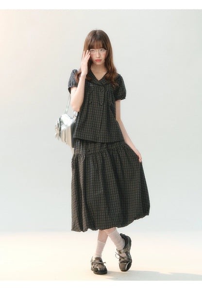 "Sea Breeze Chronicle" Black Sailor Collar Skirt Set LL2026185
