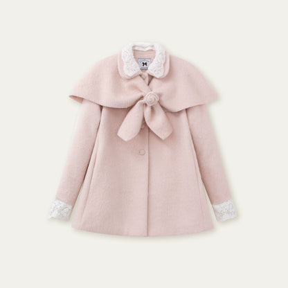 SunsetPark - "Everyday Heiress" Heiress Pink Cape Coat Set (Coat + Detachable Cape)
