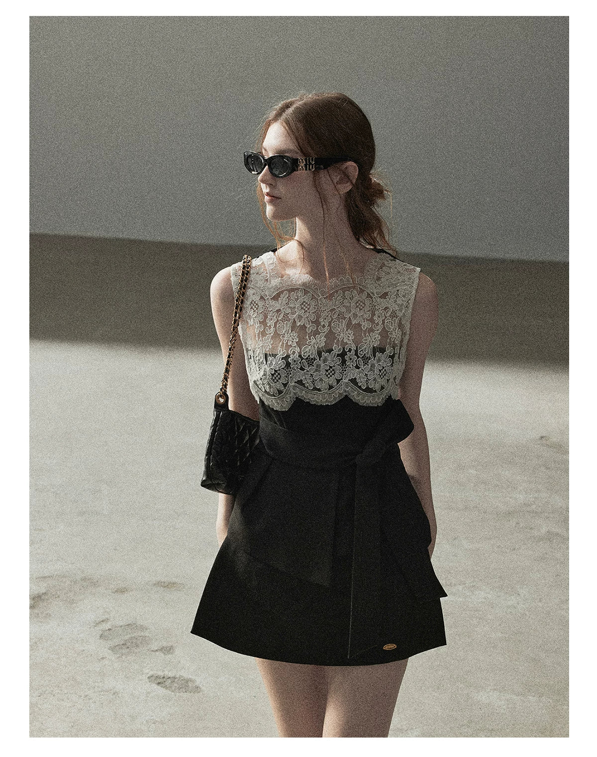 "The Quiet Strength" Black Iris Lace Sleeveless Crop Top