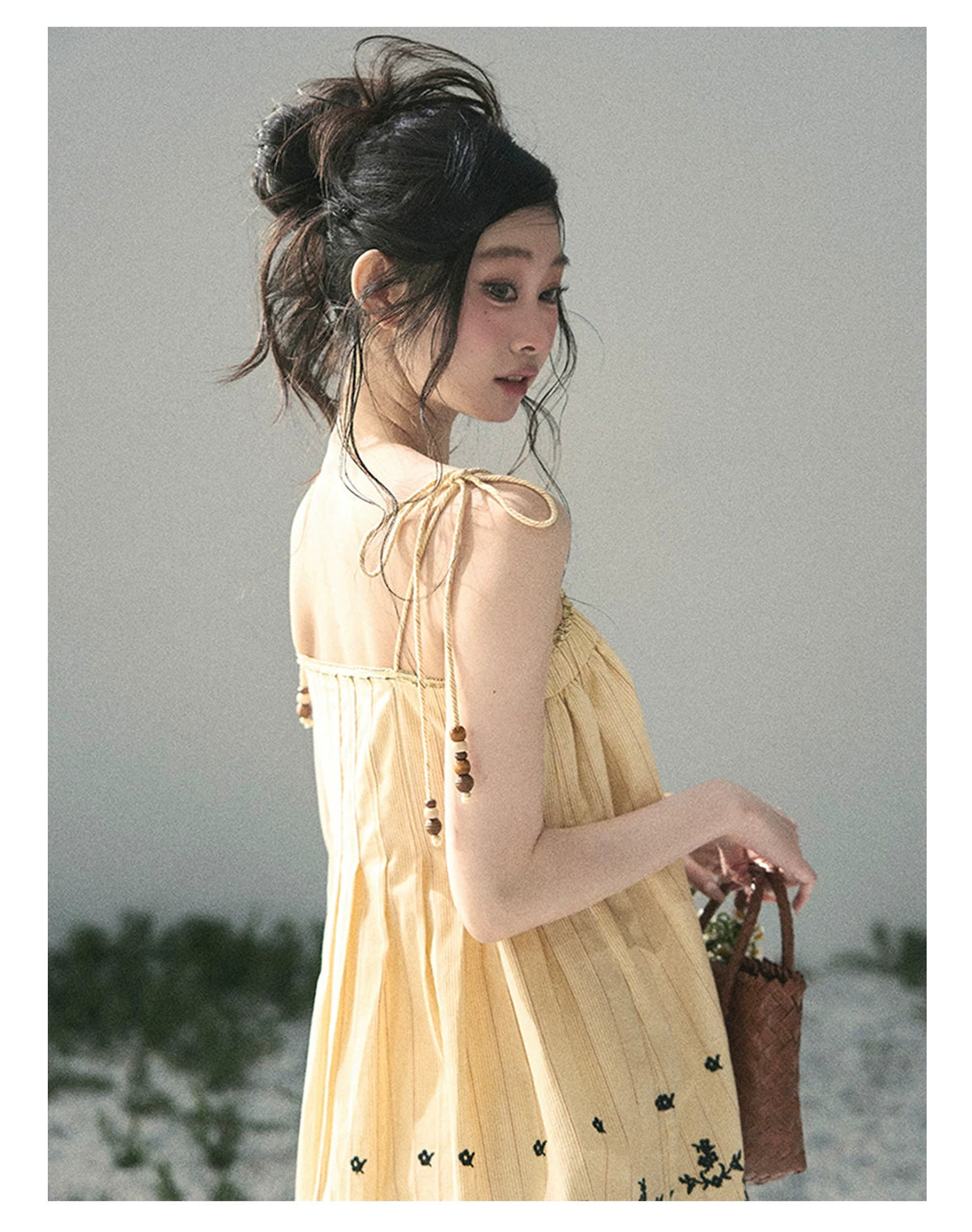 “Ripples Along the Hem” Butter Yellow Reversible Babydoll Dress