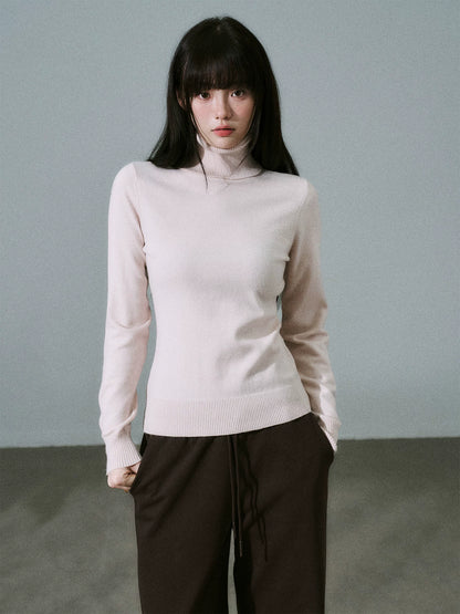 LOST FOREST - Stretch High-Neck Base-Layer Top (Apricot / Black / Dusty Pink / Deep Brown)