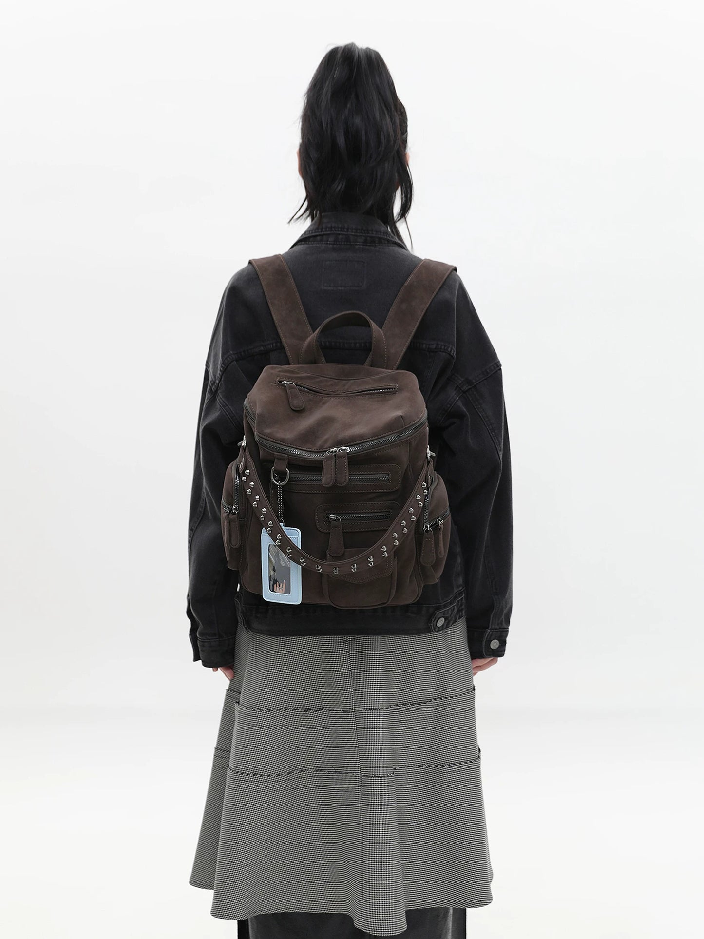 Reese Lincoln Suede Motorcycle Backpack