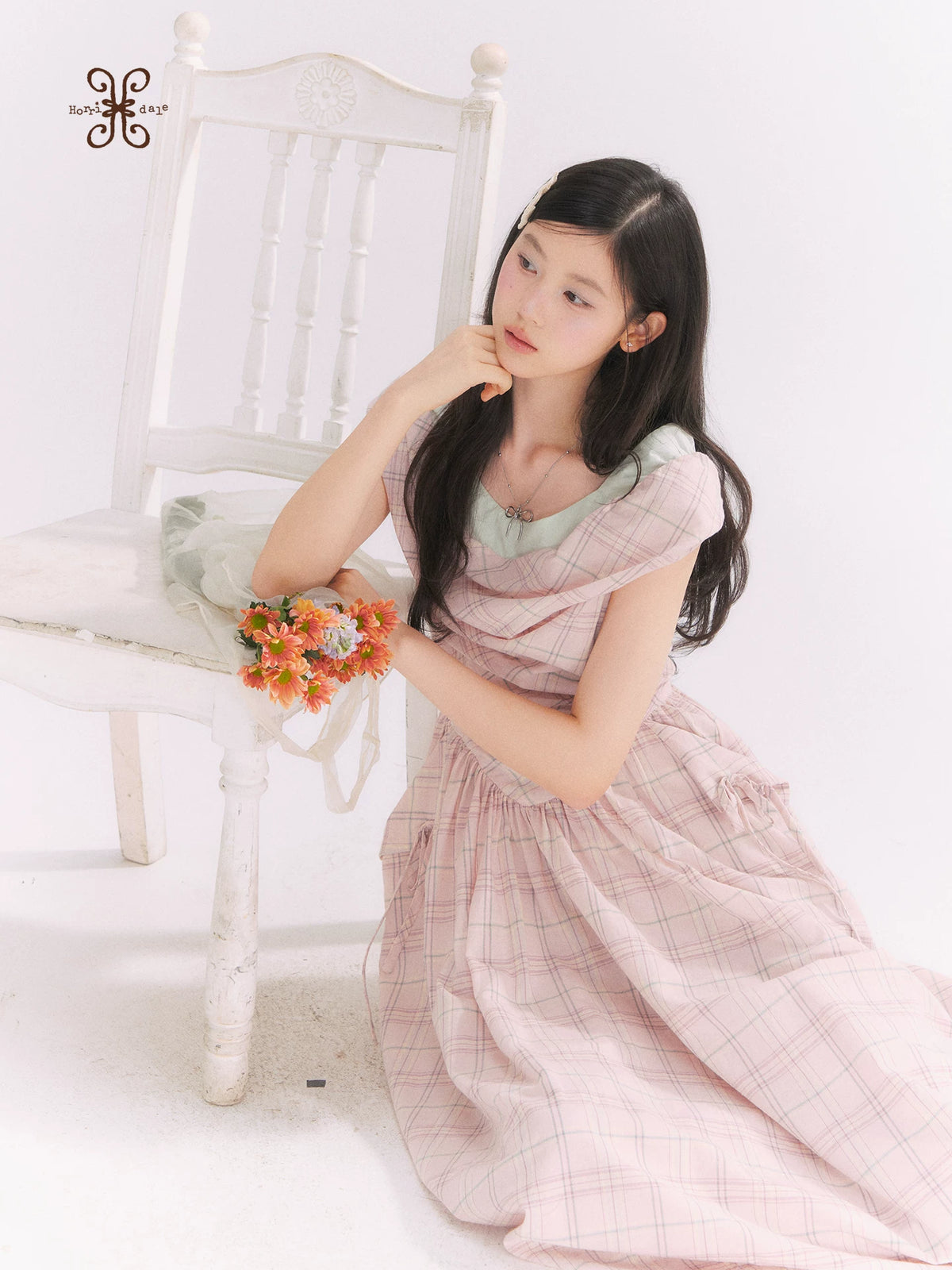 “Heartfelt Rendezvous” Pink Plaid Maxi Dress