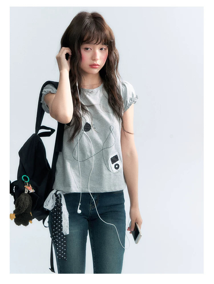 "Vintage Stardust" Star Embroidered Flared Jeans