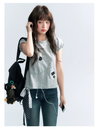 "Vintage Stardust" Star Embroidered Flared Jeans