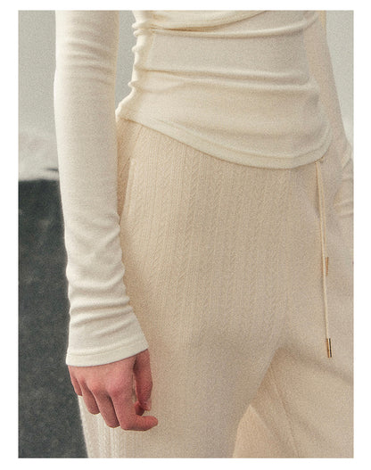 181225 “She Is Lighter Than the Wind” Streamer-Neck Top - Milky Apricot White