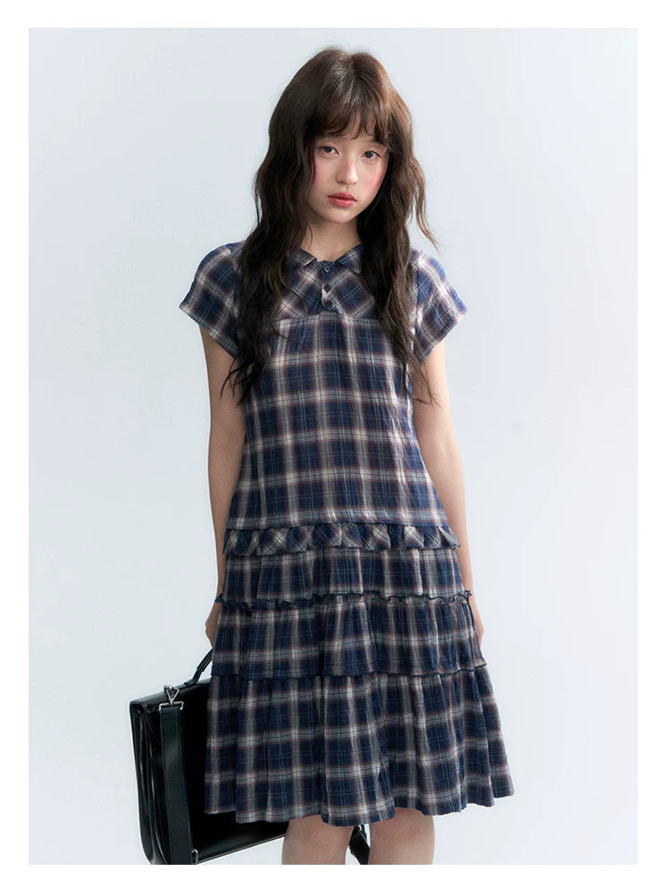 "Weekend Diary" Ruffle Tiered Polo Midi Dress