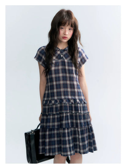 "Weekend Diary" Ruffle Tiered Polo Midi Dress