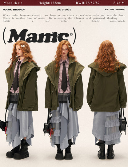 MAMC - Vintage Distressed Army Green Utility Jacket WE733