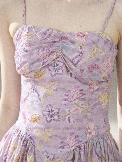 "Iris Bloom" Purple Iris Cami Mini Dress