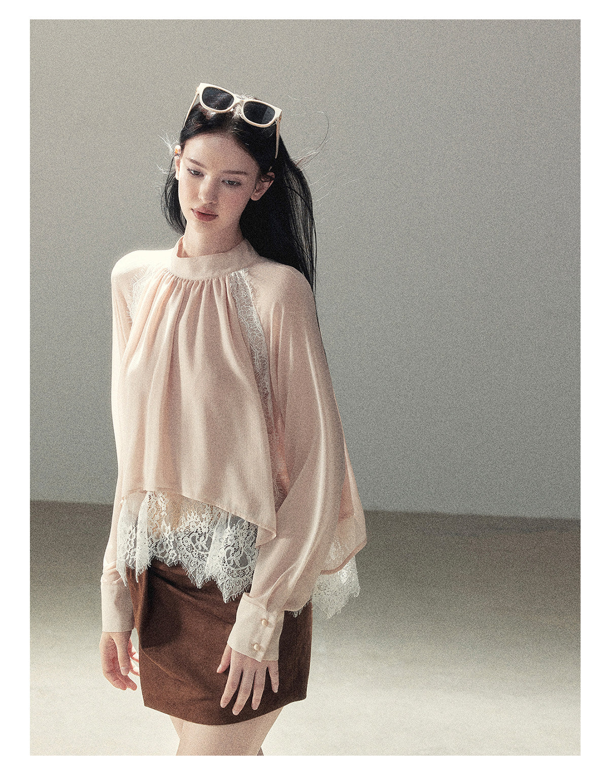 170726 "Blooming Evening Sakura" Soft Pink Lace Cover-Up Blouse