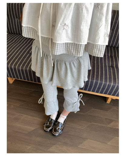 [RF] “Milk Gray Ballet” Gray Adjustable Drawstring Slim Flare Pants