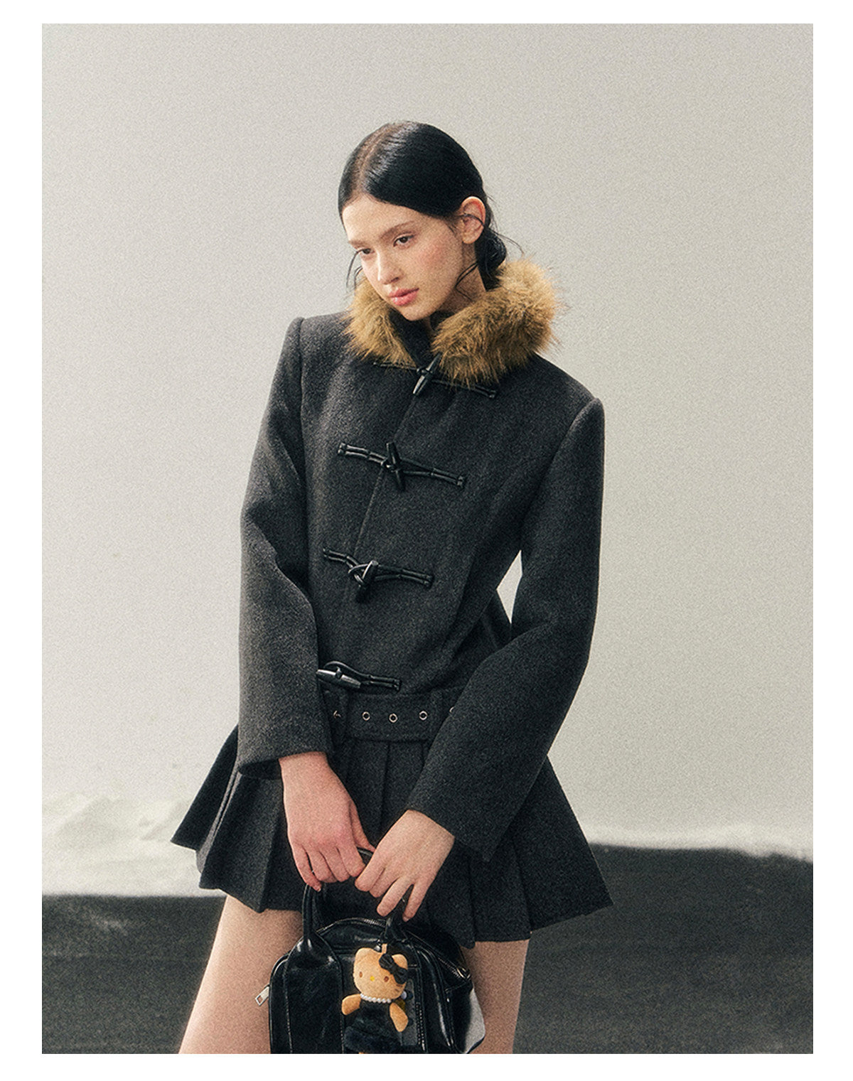 040126 “Winter’s Private Whisper” British Duffle Wool Mid-Length Coat