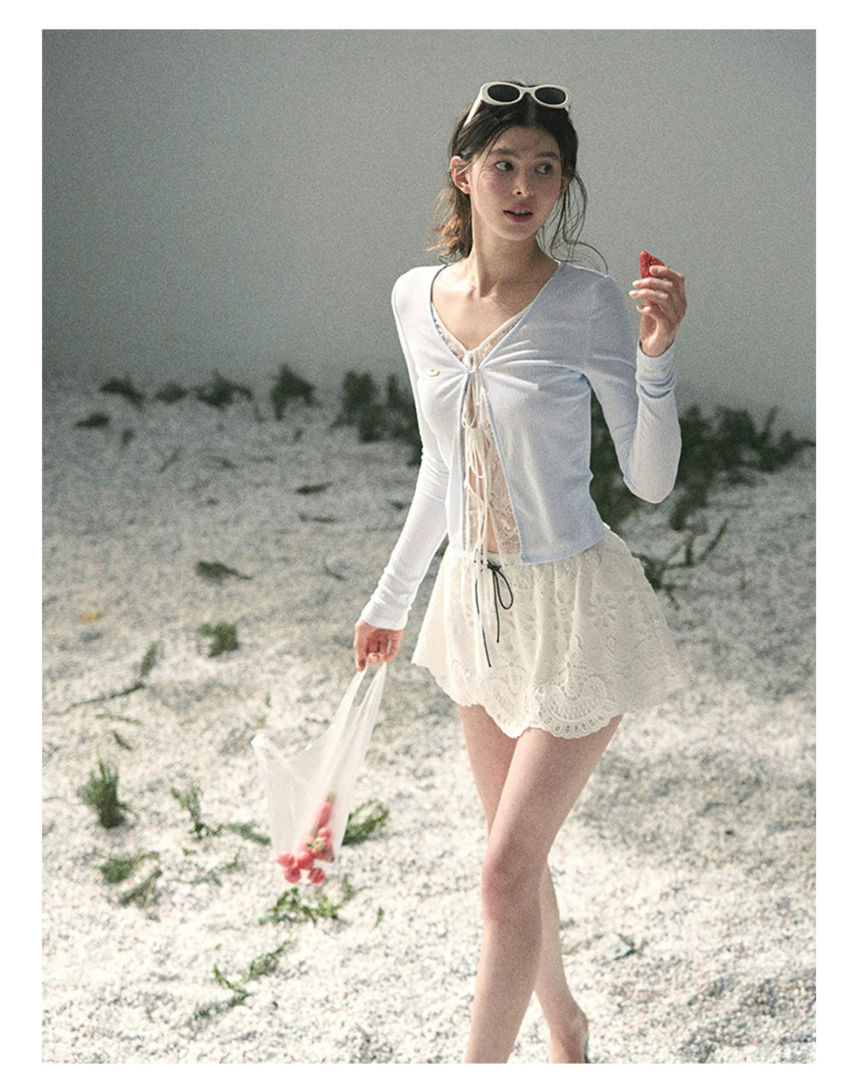 “Dreams Between Seams” Baby Blue Layered Lace Top