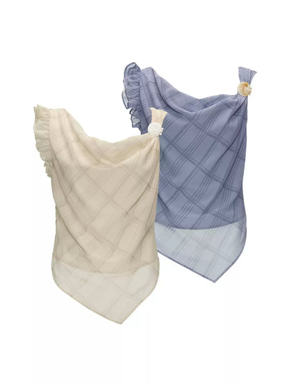 Asymmetrical Shell Button Draped Cami Top