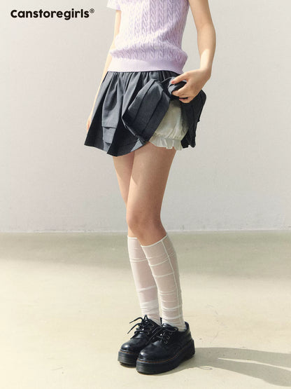 "Dark Academia Mood" Pleated Skort LL2026064