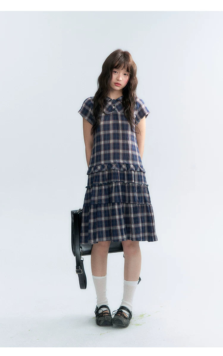 "Weekend Diary" Ruffle Tiered Polo Midi Dress