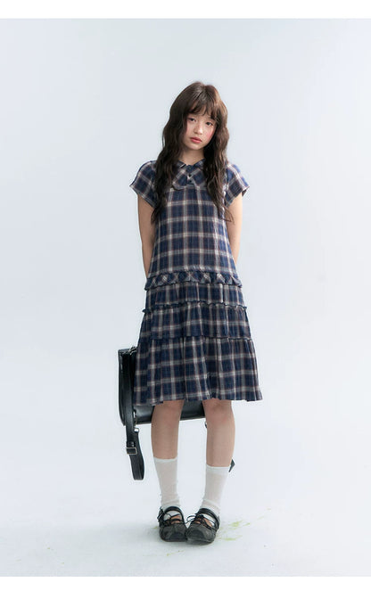 "Weekend Diary" Ruffle Tiered Polo Midi Dress
