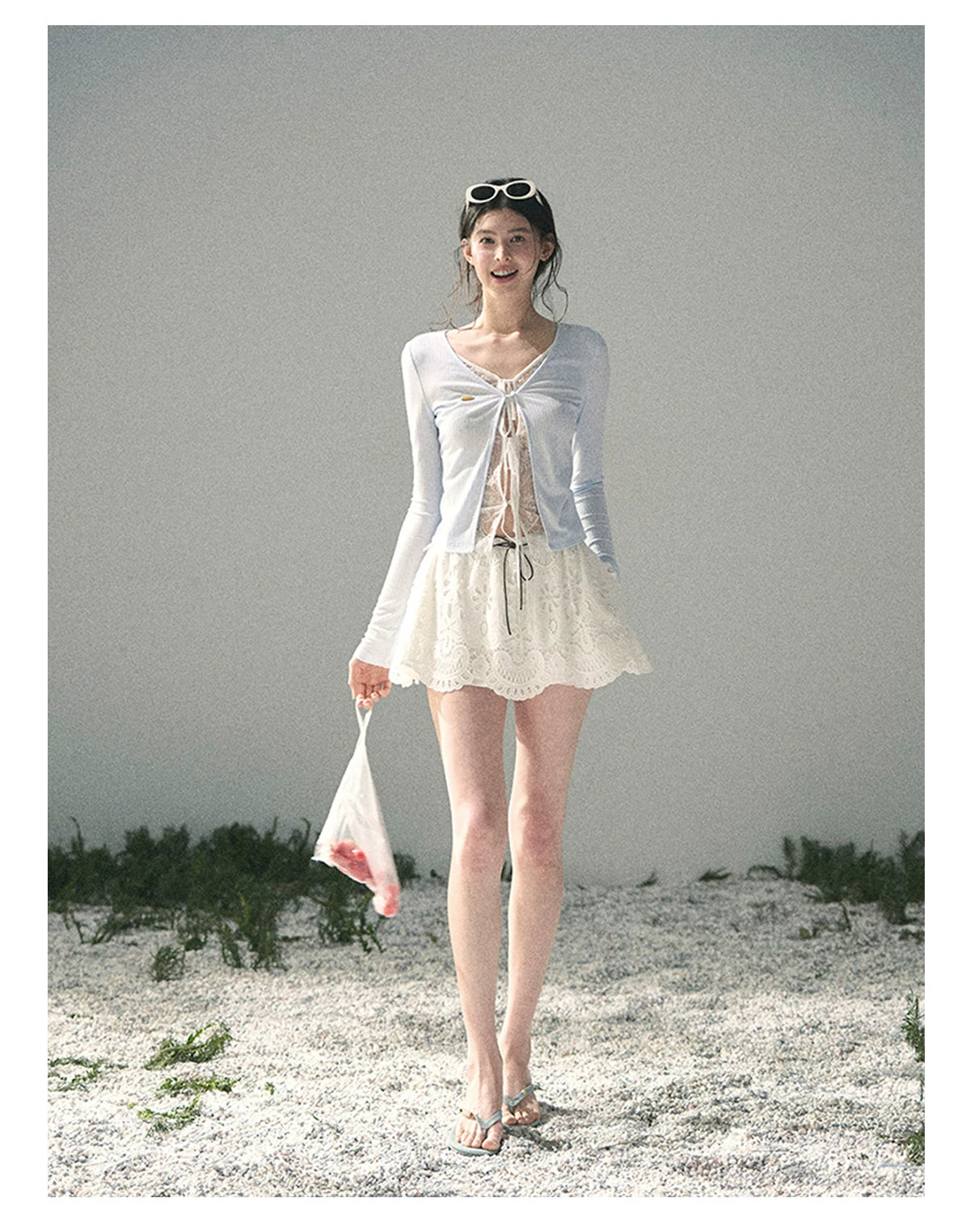 “Dreams Between Seams” Baby Blue Layered Lace Top