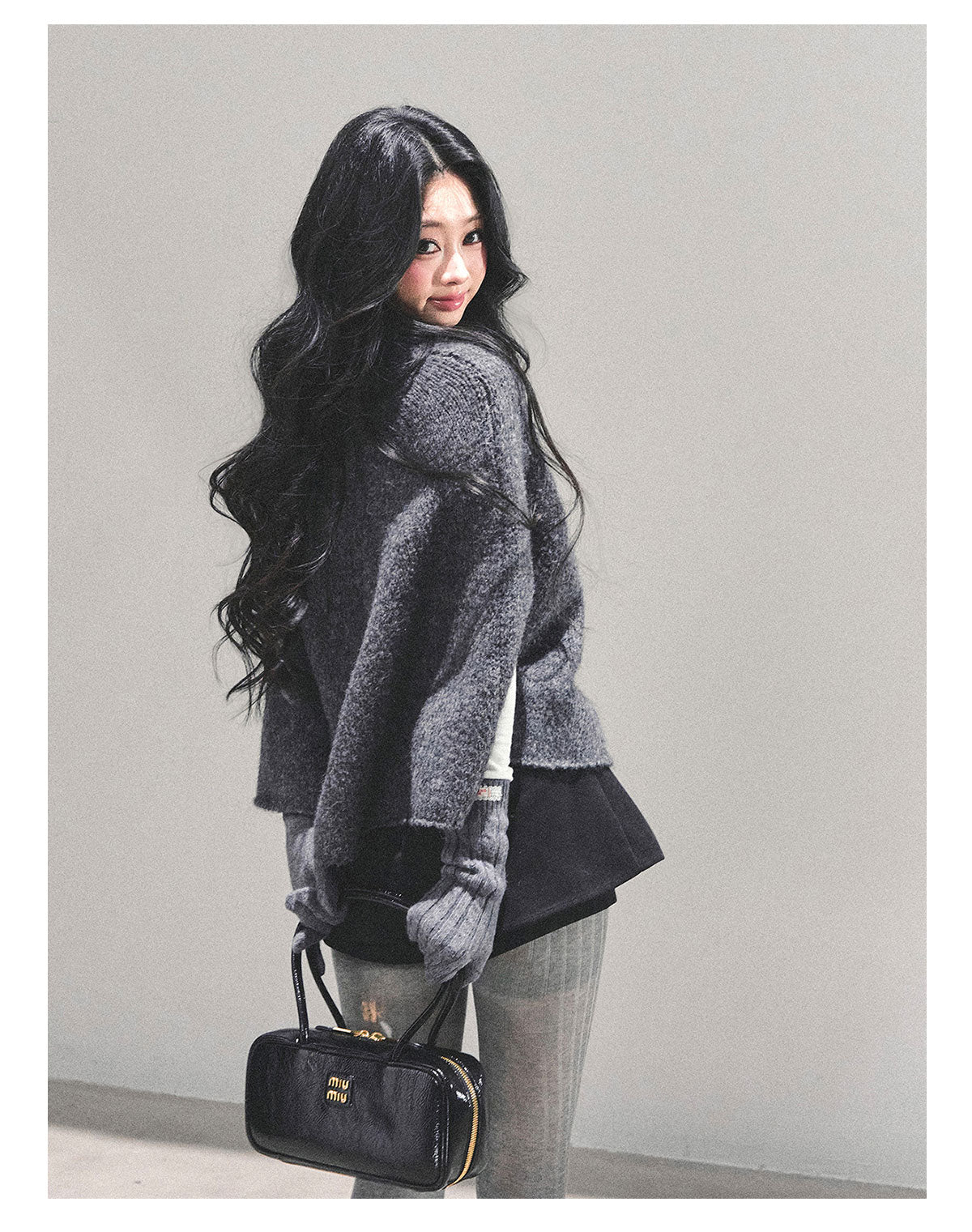 少也眼 “Monologue of the Wilderness” Knit Cape Sweater  - Gray 68415