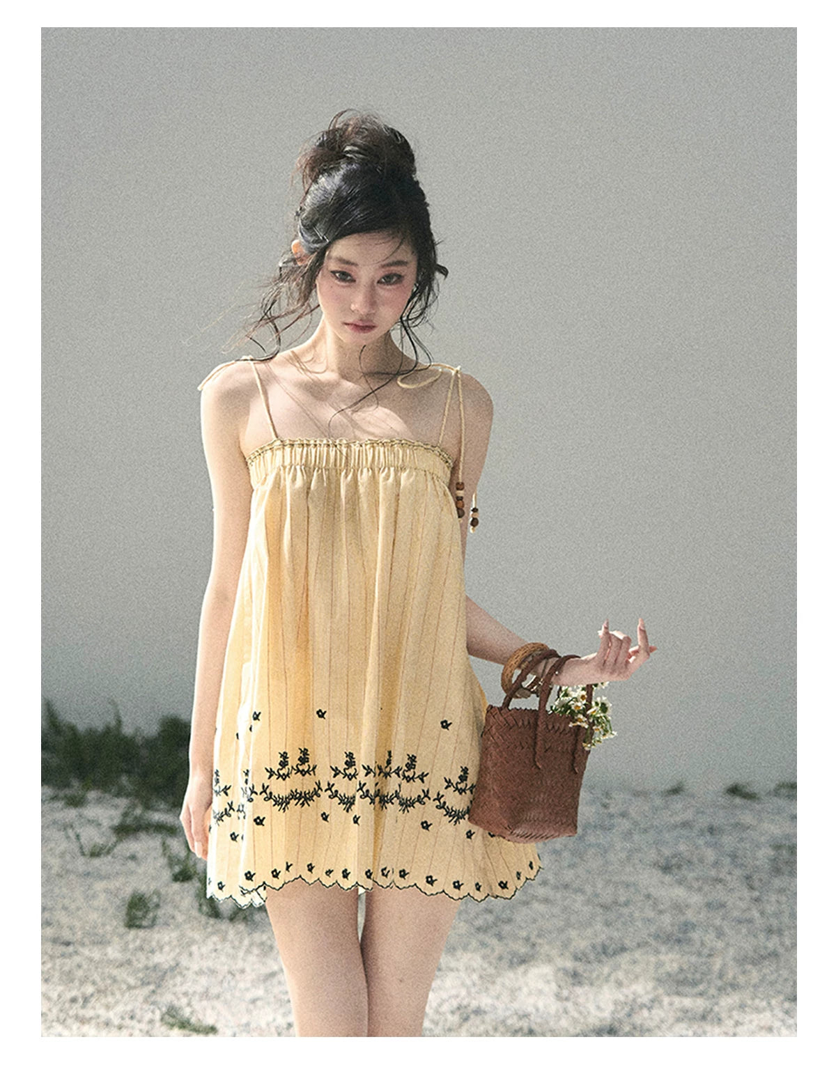 “Ripples Along the Hem” Butter Yellow Reversible Babydoll Dress