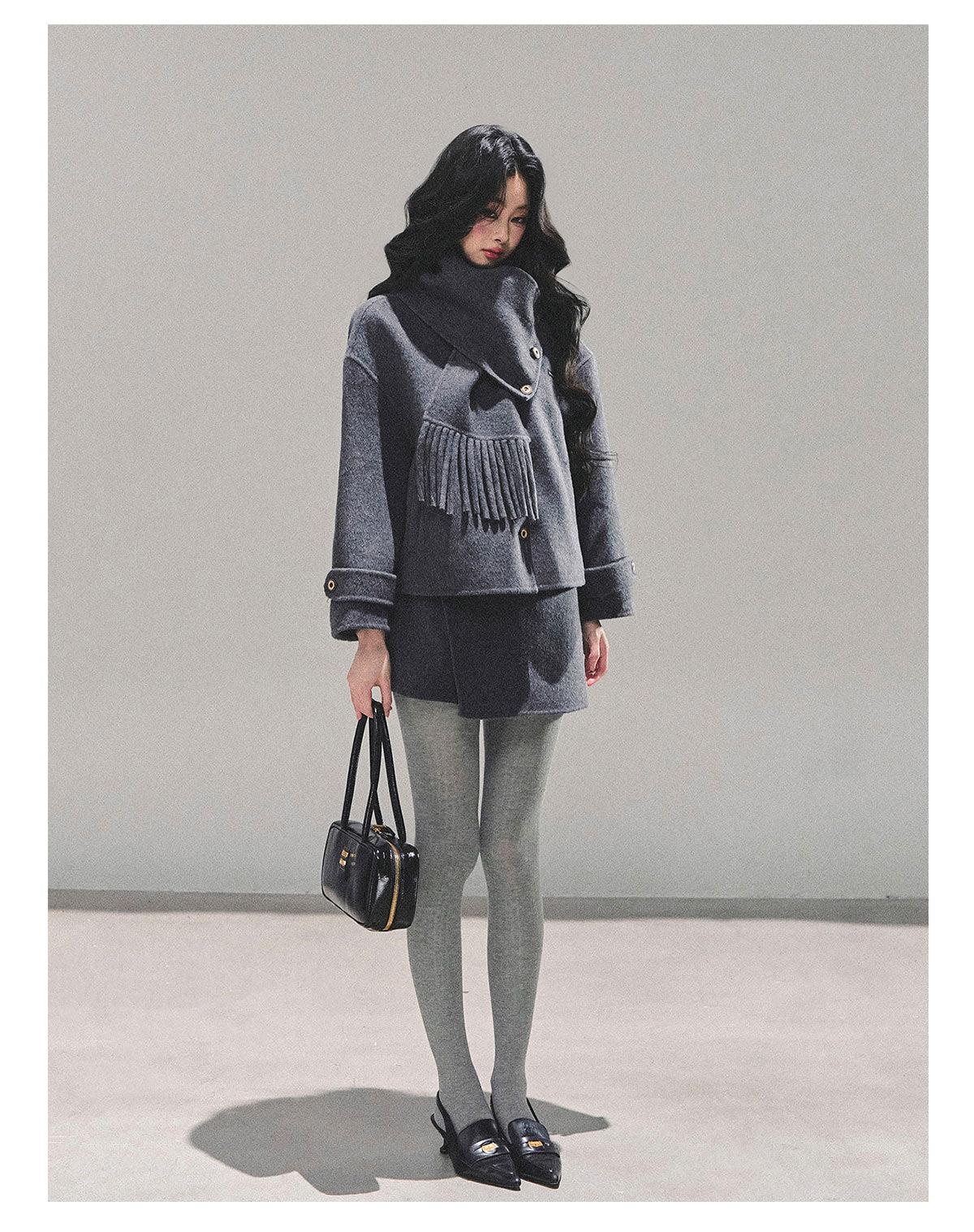 少也眼 “Ashes of Fireworks” Elegant Two-Piece Winter Set 692651