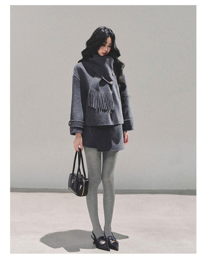 少也眼 “Ashes of Fireworks” Elegant Two-Piece Winter Set 692651