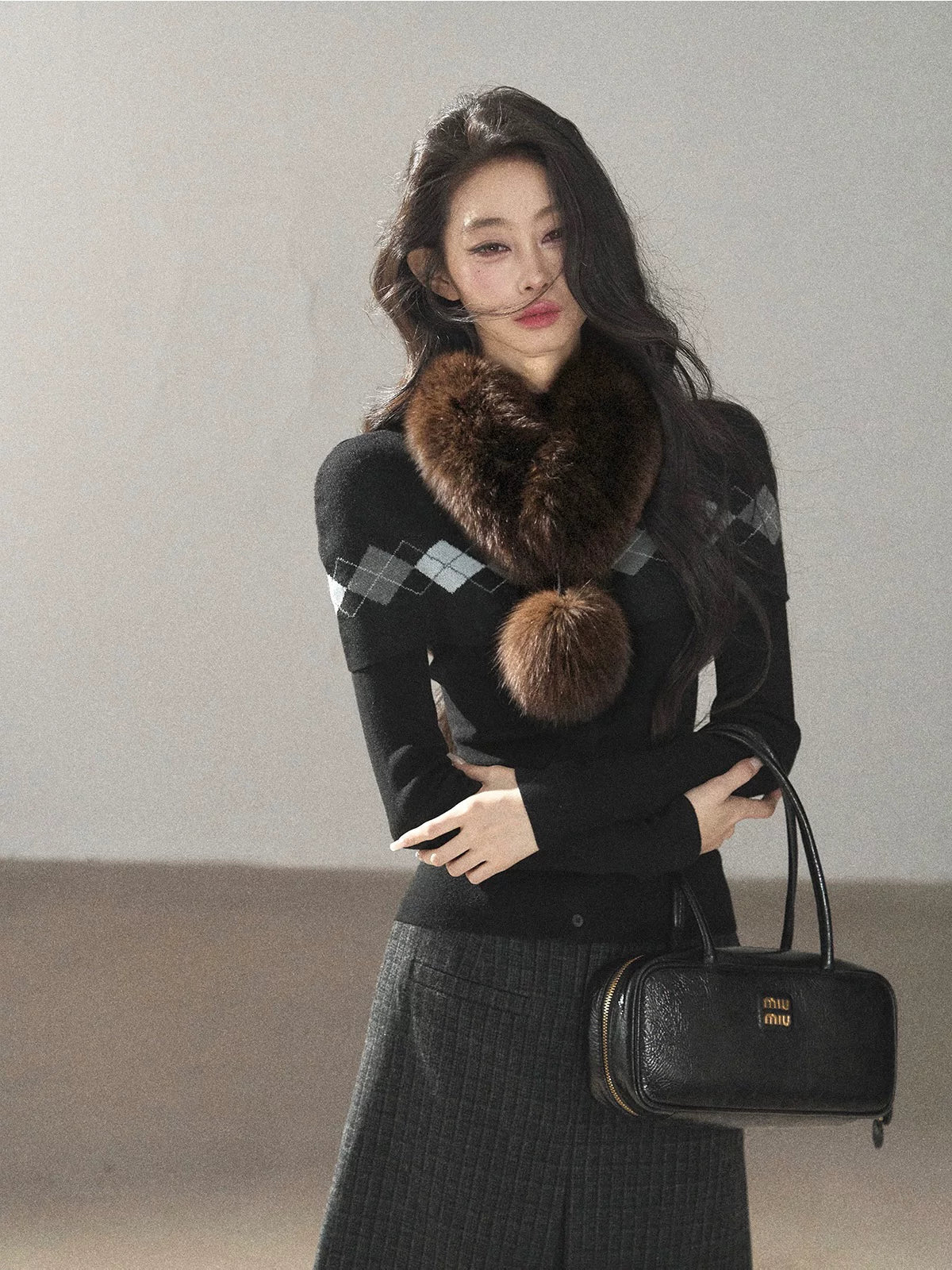 AOMALM - Real Fur Winter Scarf & Neck Warmer