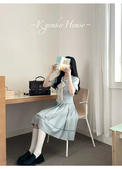 "Mint Whisper" Mint White Sailor Uniform Set