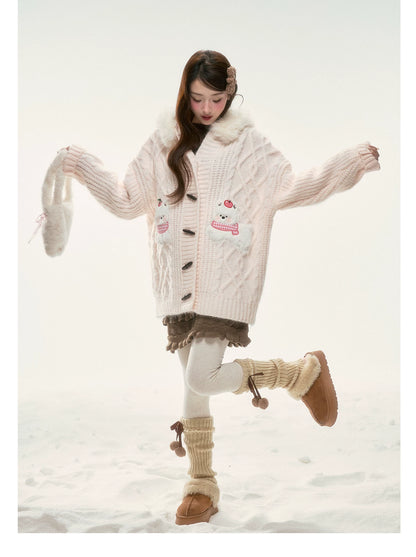 BIBIBENCY - Pink West Highland Terrier Knit Cardigan