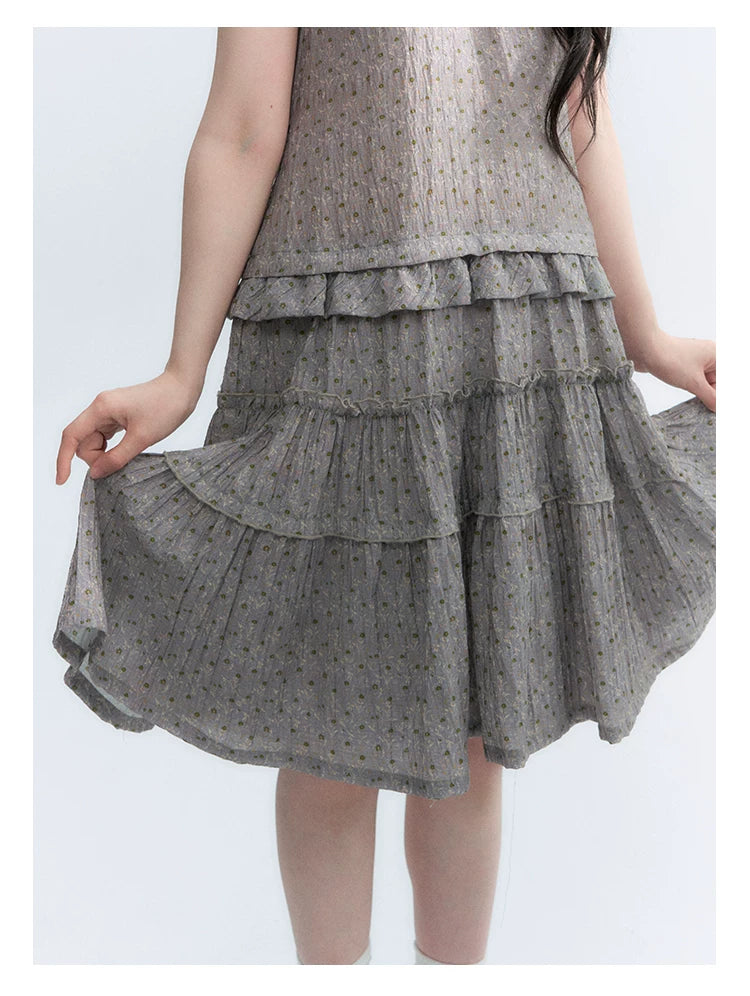 "Weekend Diary" Ruffle Tiered Polo Midi Dress