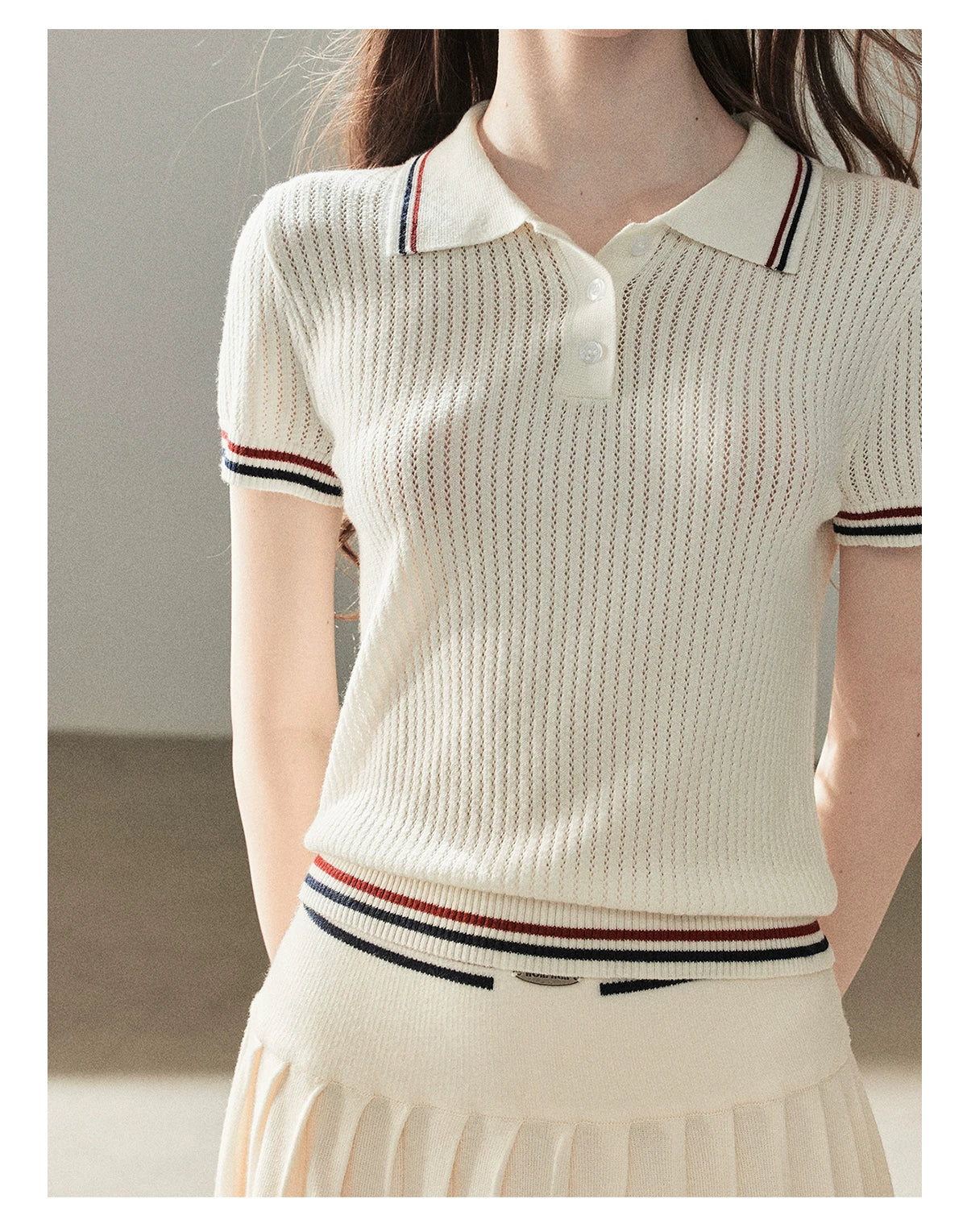"The Softest Touch" Dutch Cream Collegiate Knit Top & Mini Skirt Set