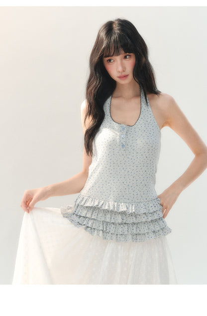 [CAN] "Soft Konjac Cloud" Lightweight Knit Cardigan & Floral Layered Cami