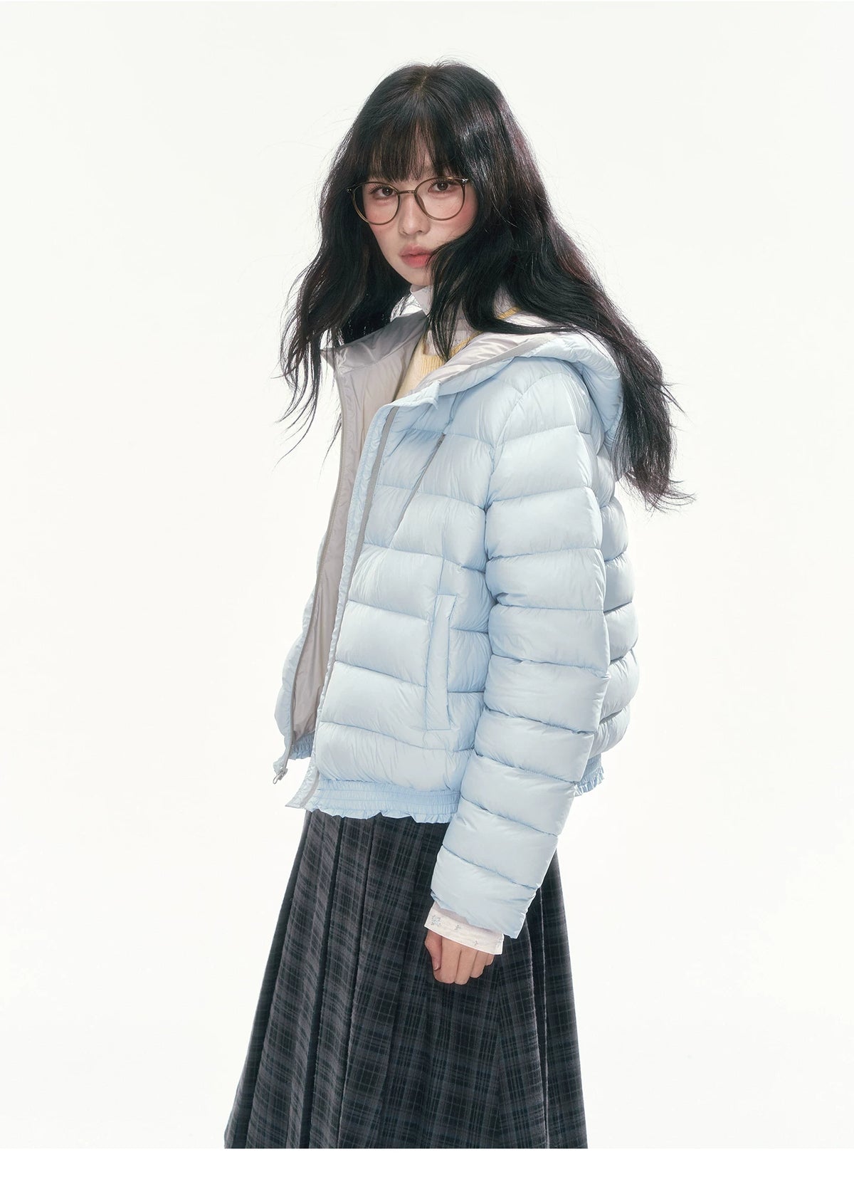 CAN - "Twilight Snow" Hooded 90% White Duck Down Puffer Jacket (Hibiscus Purple / Baby Pink / Water Blue)