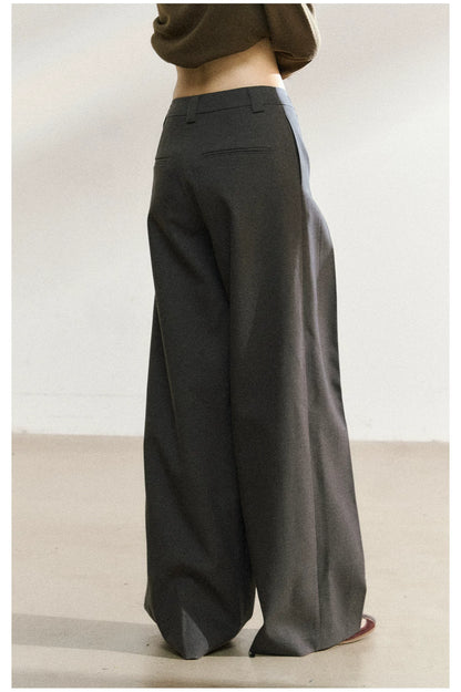 JN's DESIGN - Dark Gray Wide-Leg Tailored Trousers