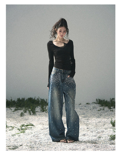 “Day & Night” Midnight Black Lace Knit Top