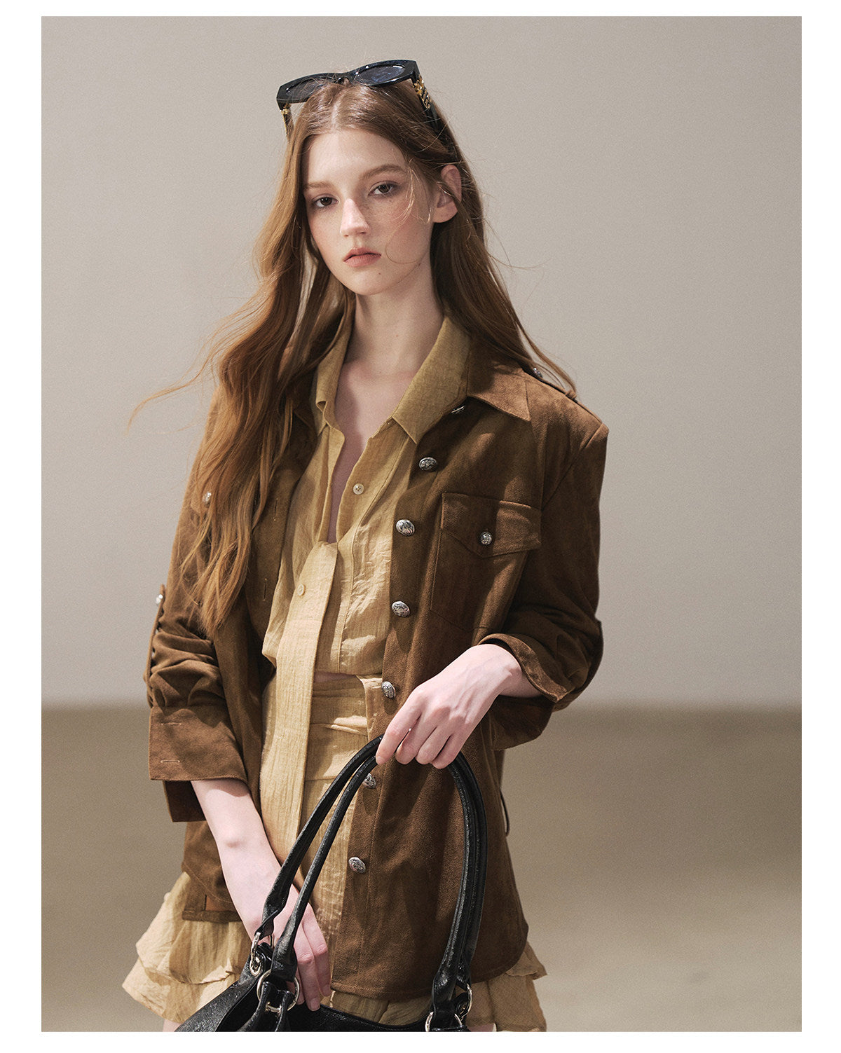 170726 "Scattered Across the Dunes" Rich Cocoa Utility Shirt with Belt