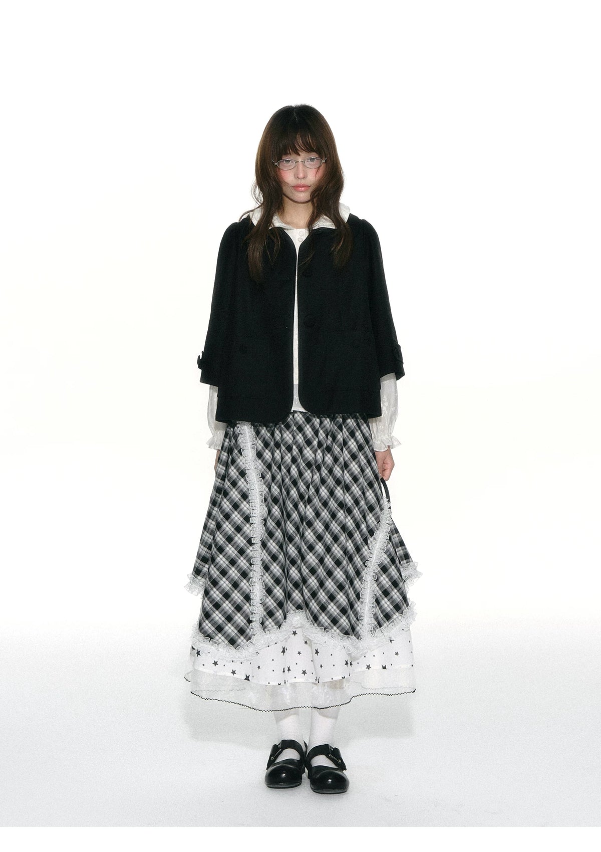 JOVYLLE - Black Preppy Blazer & Skirt Set