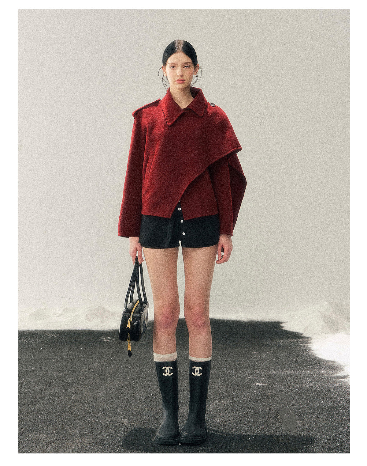 少也眼 “She Hears the Snow Thaw” British-Style Double-Faced Wool Blazer Coat