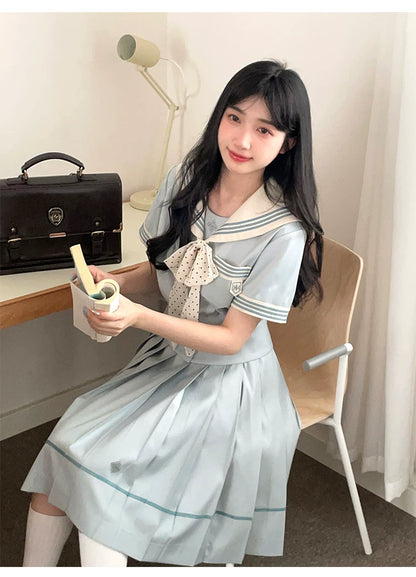 "Mint Whisper" Mint White Sailor Uniform Set