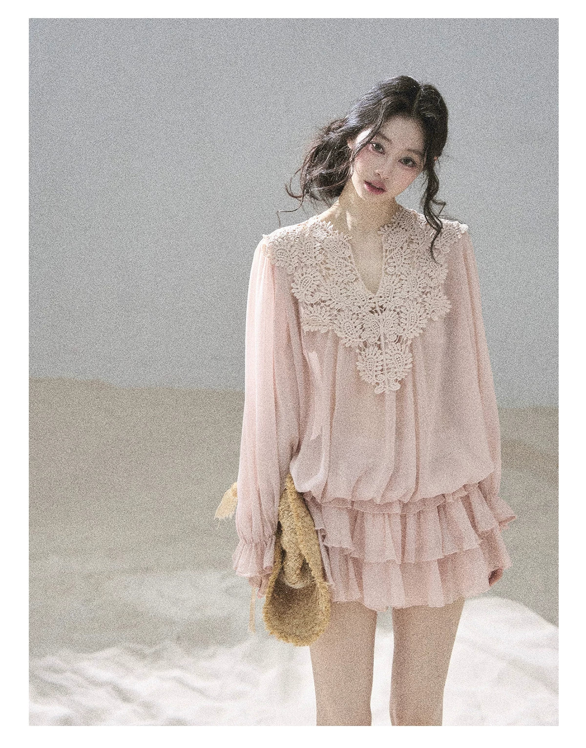 "Flowers on the Breeze" Blush Pink Top & Mini Skirt Two-Piece Set