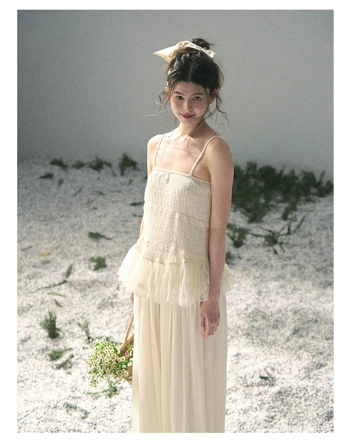 "Fallen Into Your Gaze" Dutch Cheese Lace Top & Jogger Pants Two-Piece Set