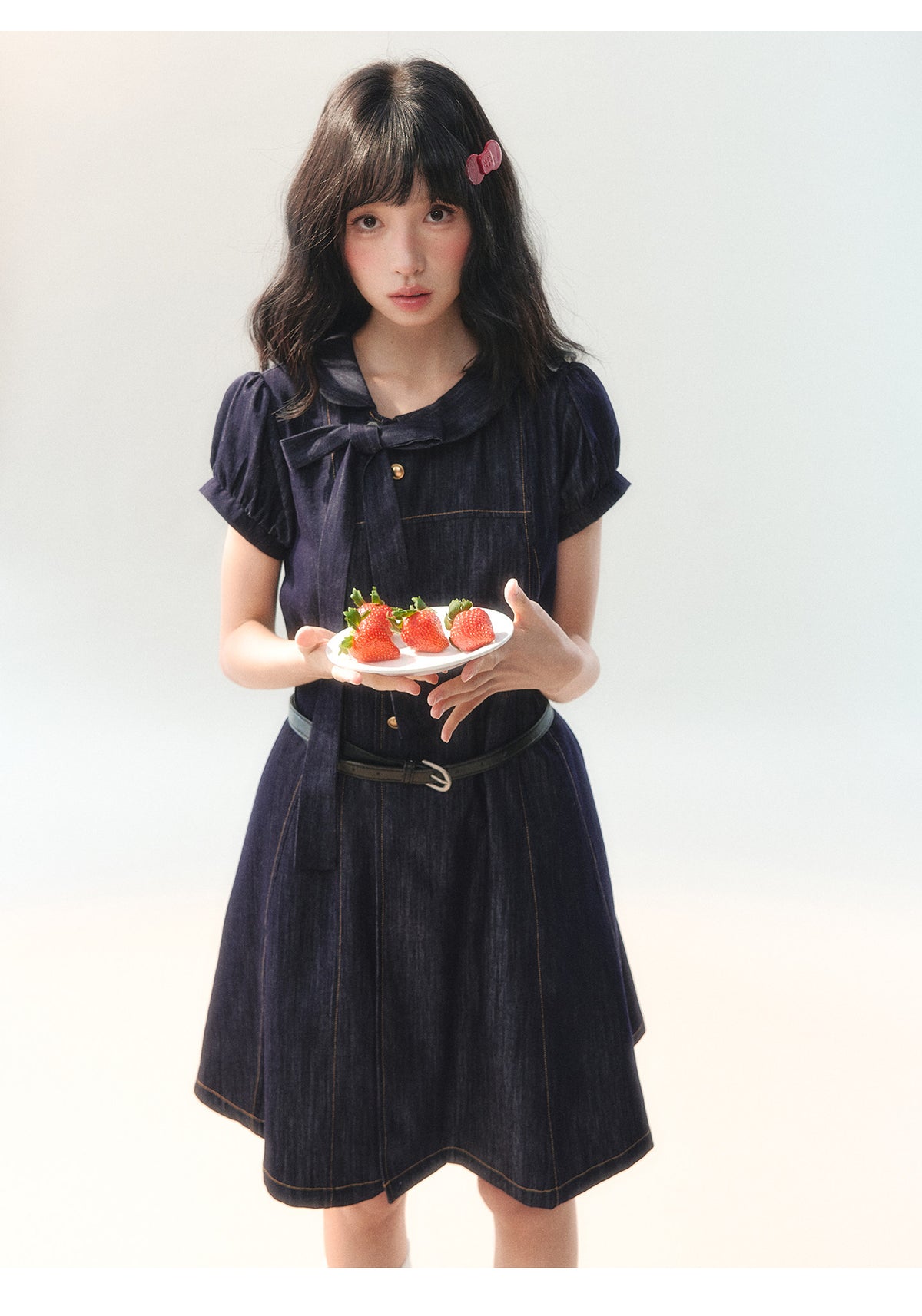 [CAN] "Soft Blue Bubble" Indigo Denim Doll Collar Dress Set